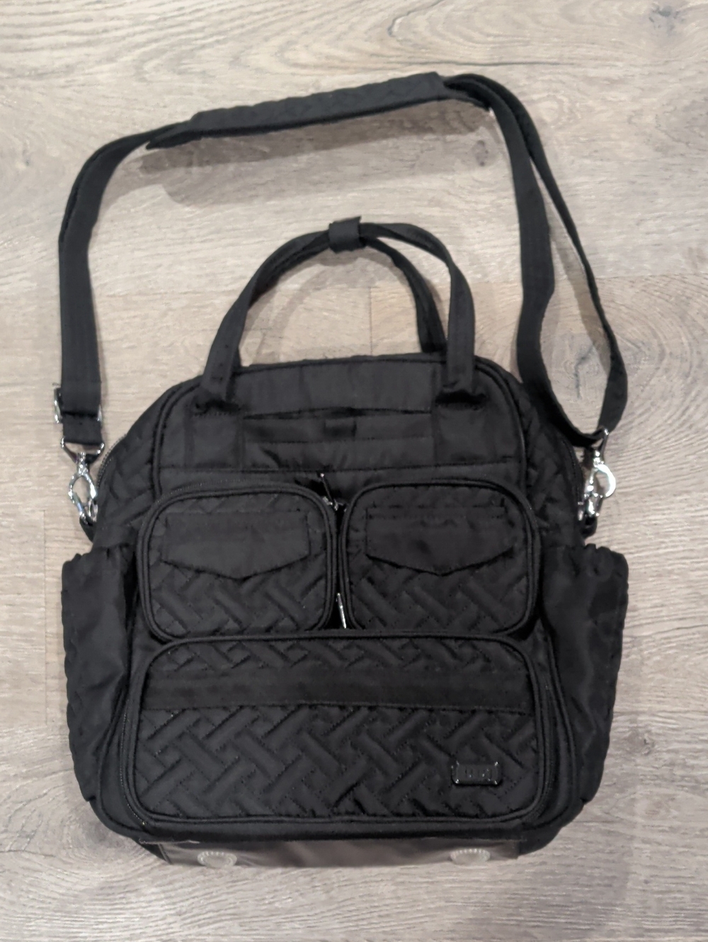 Lug Mini Puddle Jumper Quilted Black Crossbody